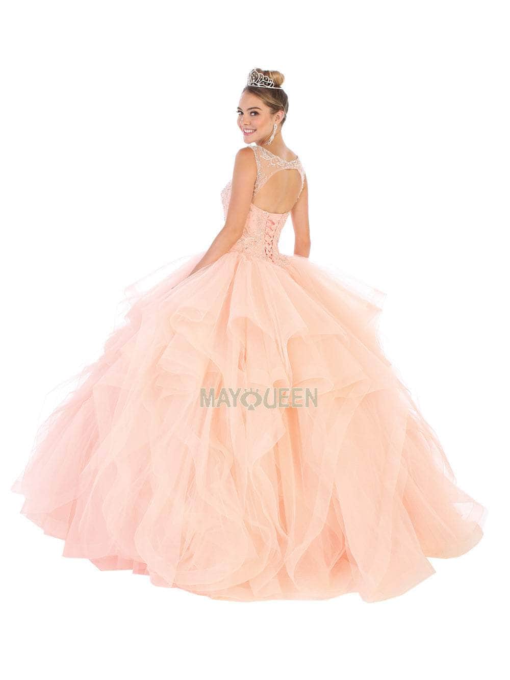 May Queen LK108 - Frilled Tulle Ballgown Special Occasion Dress