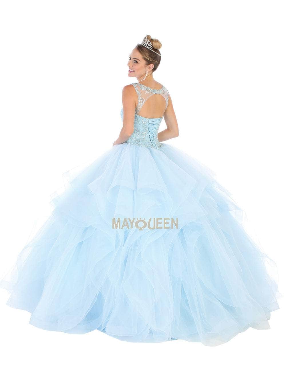 May Queen LK108 - Frilled Tulle Ballgown Special Occasion Dress