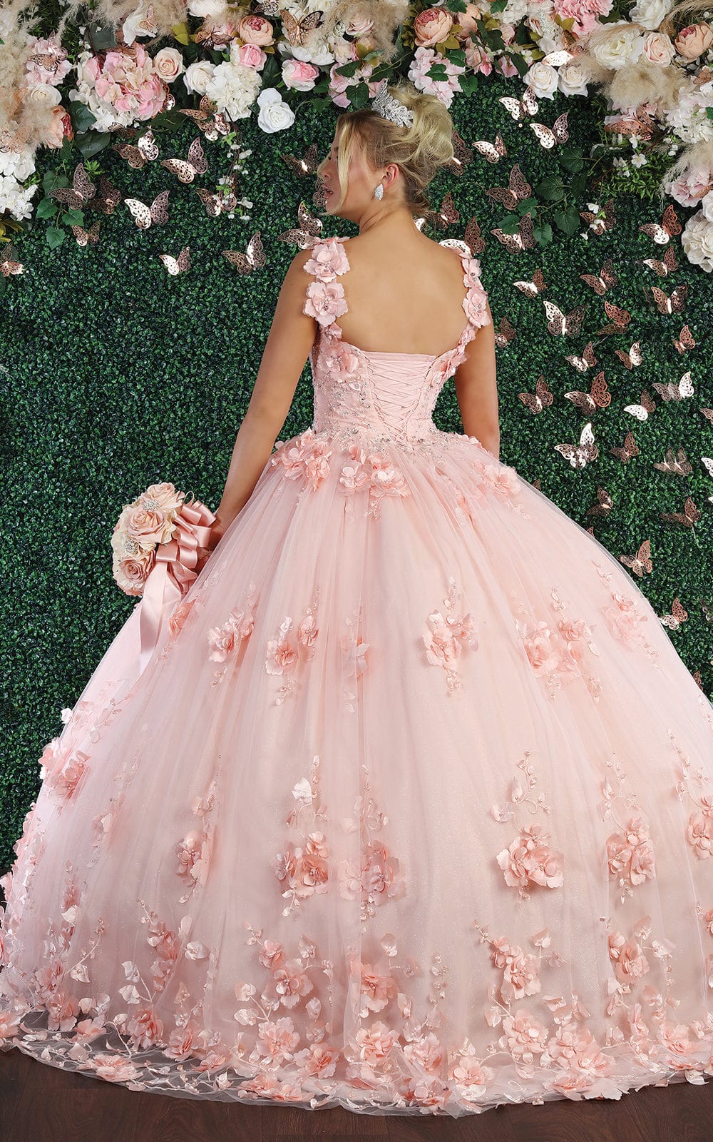 May Queen LK157 - Floral Sleeveless Formal Ballgown Special Occasion Dress