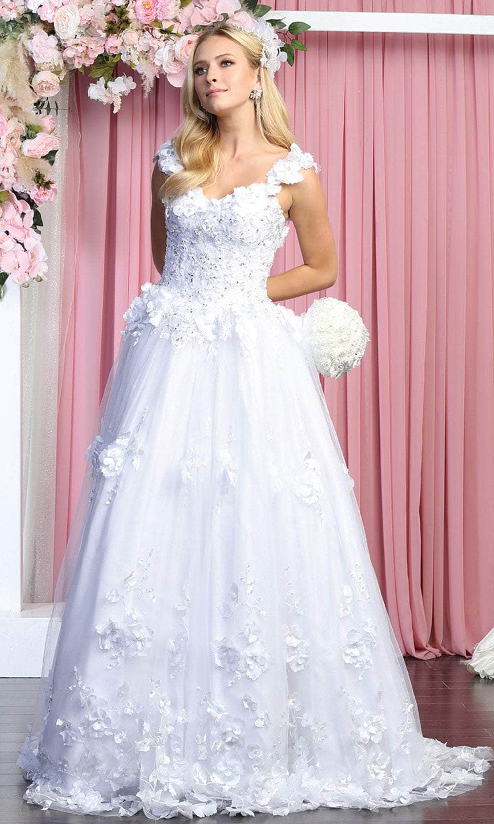 May Queen LK157 - Floral Sleeveless Formal Ballgown Special Occasion Dress