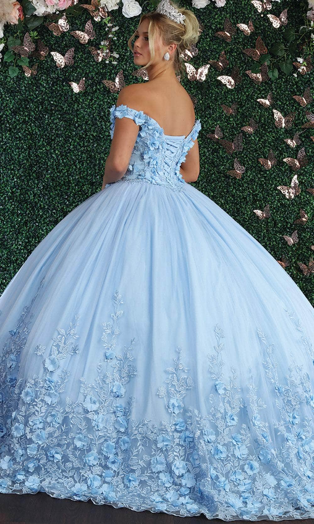 May Queen LK158 - 3D Florals Off Shoulder Ball gown Special Occasion Dress