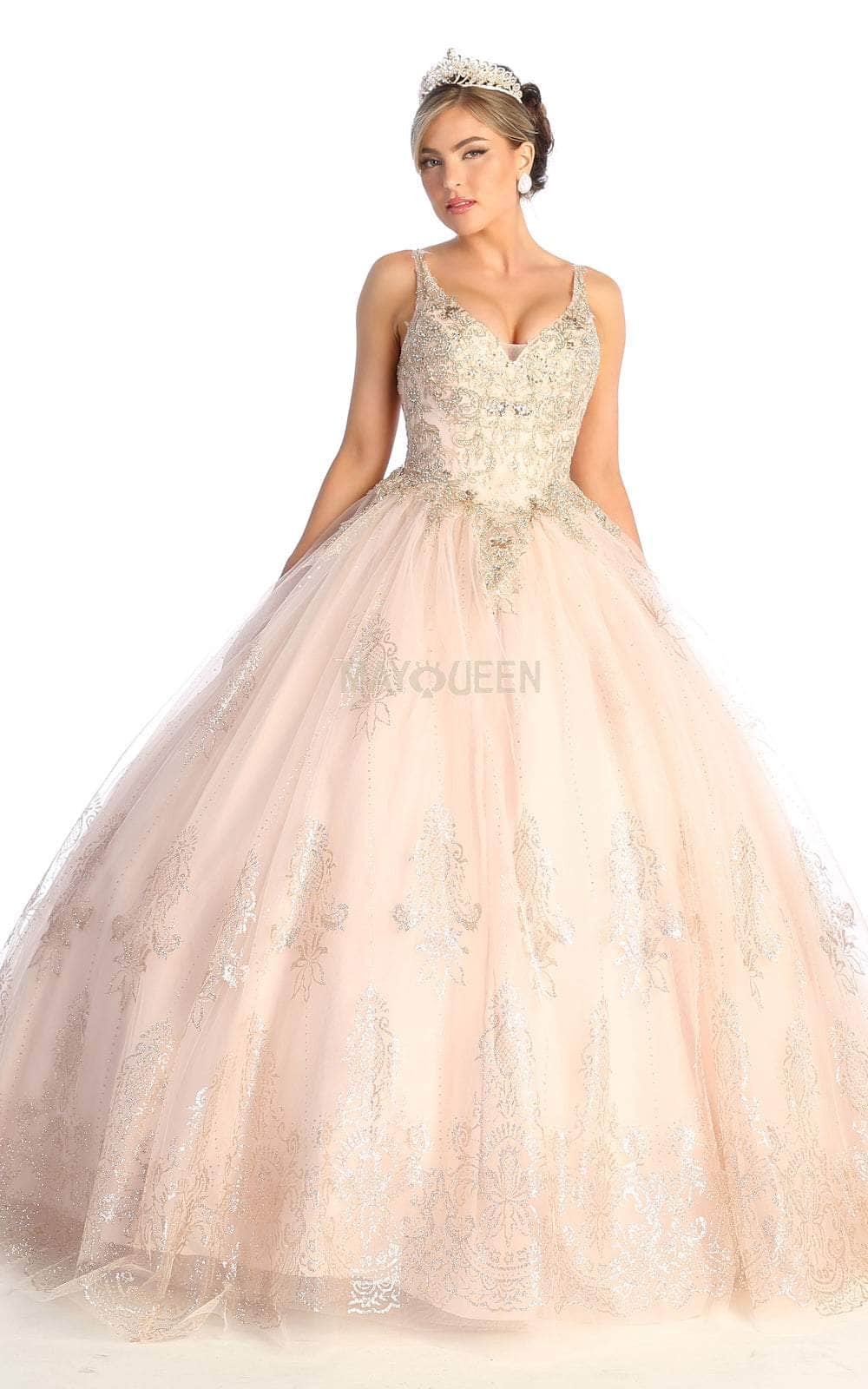 May Queen LK173 - Beaded V-Neck Quinceanera Dress Special Occasion Dress