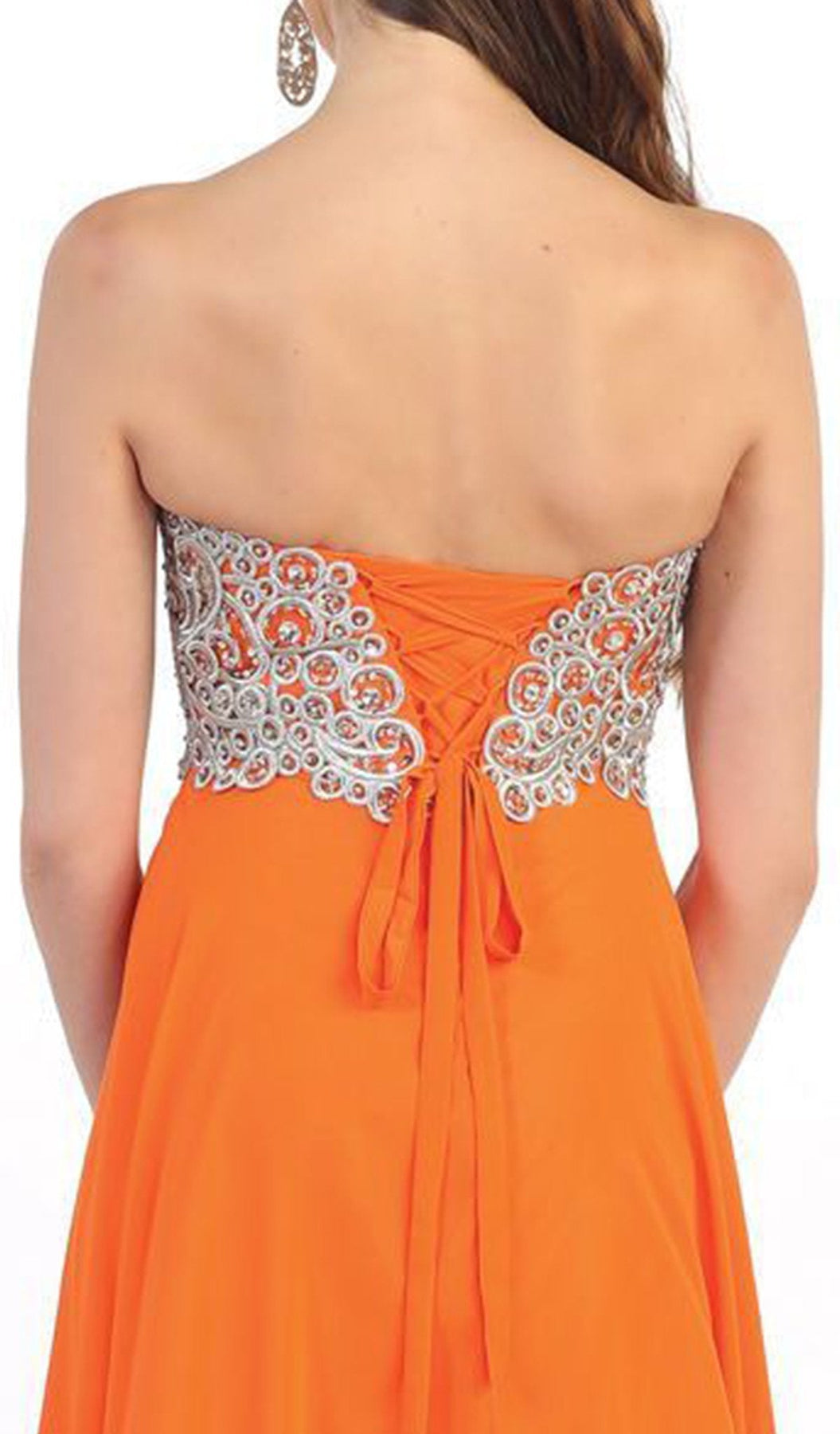 May Queen - Metallic Ornate Lace Up A-Line Evening Gown Special Occasion Dress