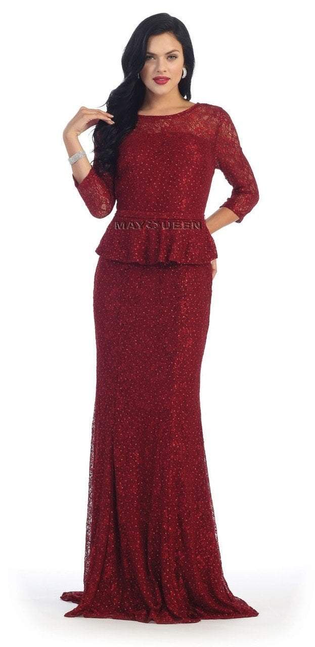 May Queen MQ1265 Stylish Laced Bateau Neck Dress CCSALE 2XL / Black