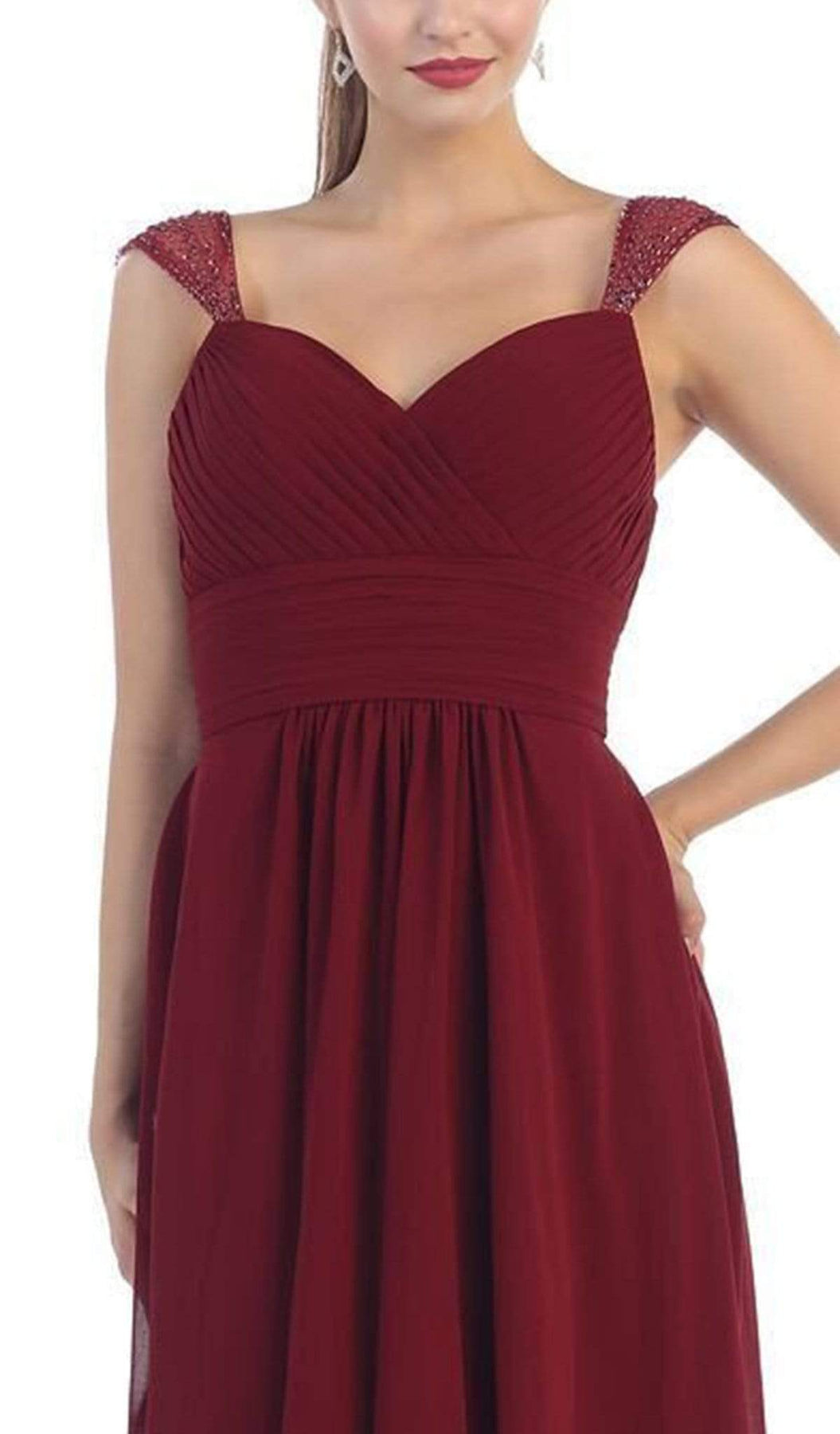 May Queen - MQ1275B Pleated Sweetheart A-line Evening Dress Bridesmaid Dresses