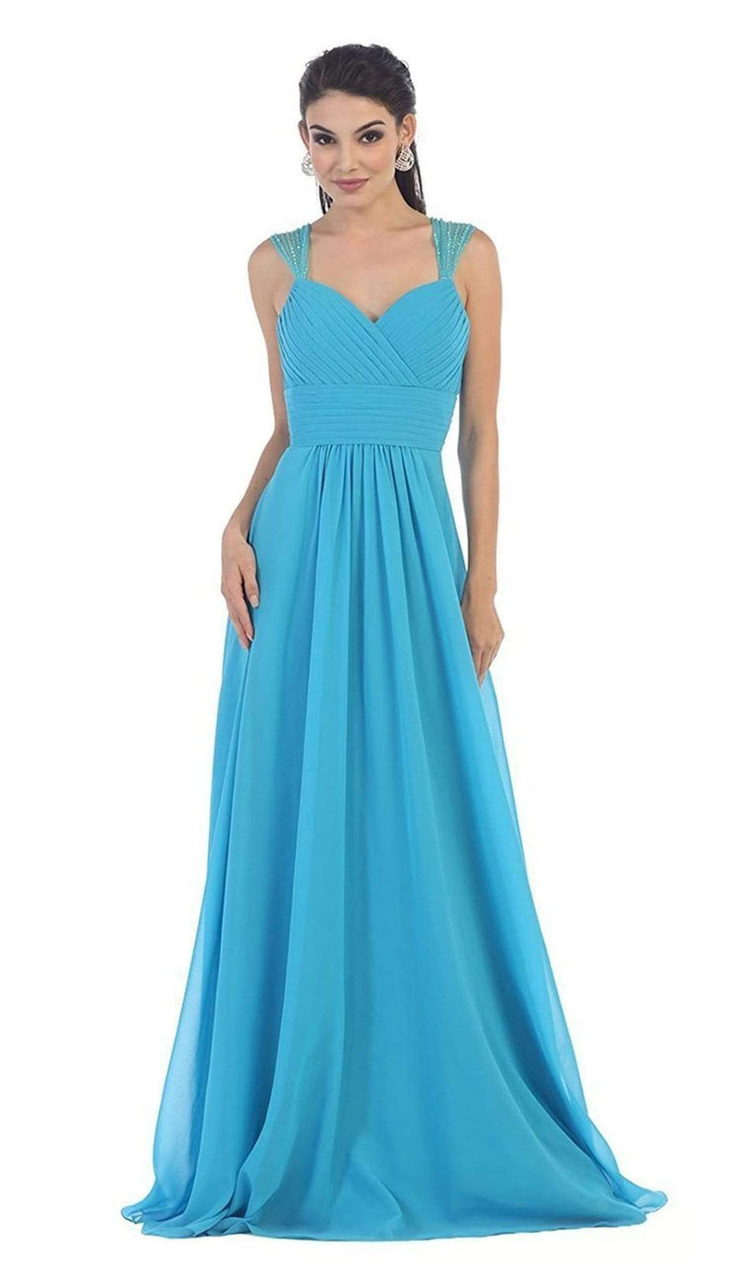 May Queen - MQ1275B Pleated Sweetheart A-line Evening Dress Bridesmaid Dresses