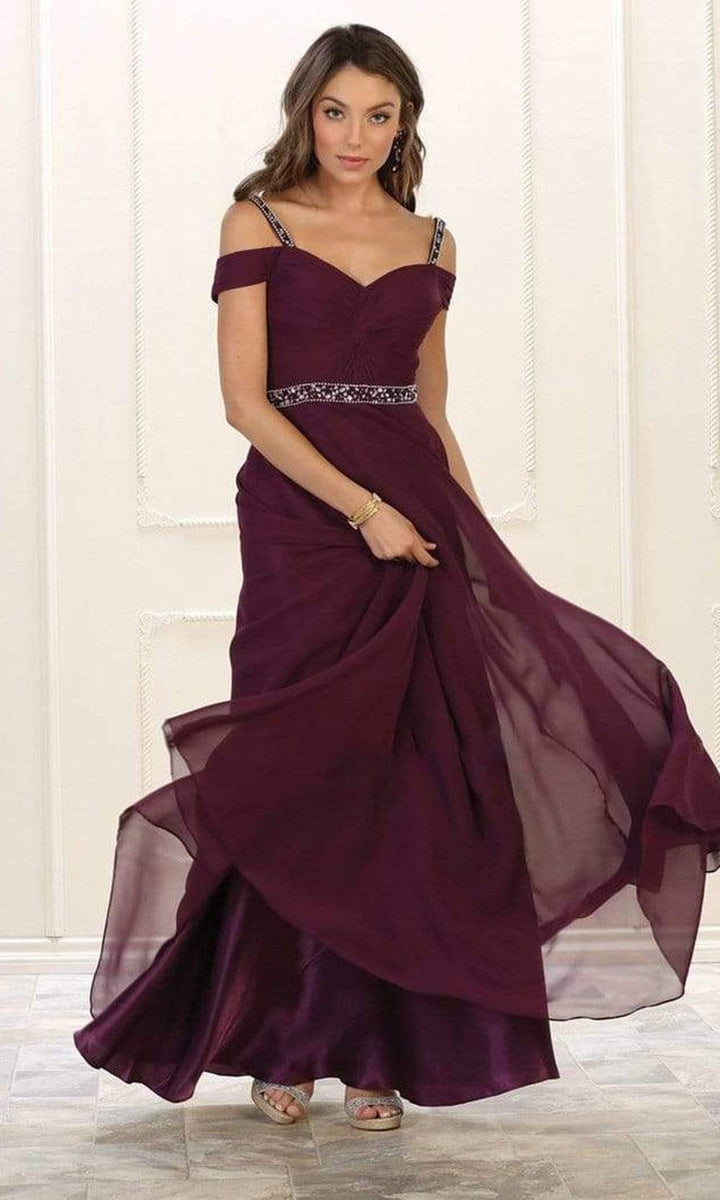 May Queen - Cold Shoulder Gown MQ1515 In Purple