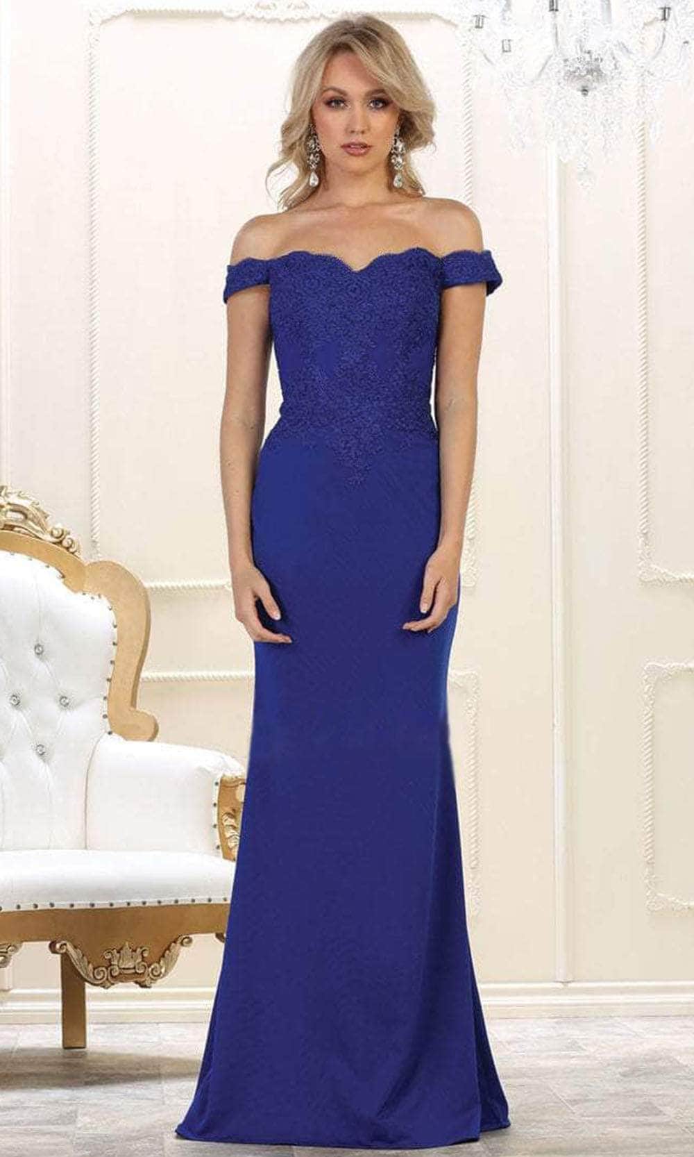May Queen MQ1529 - Appliqued Trumpet Long Gown Prom Dresses