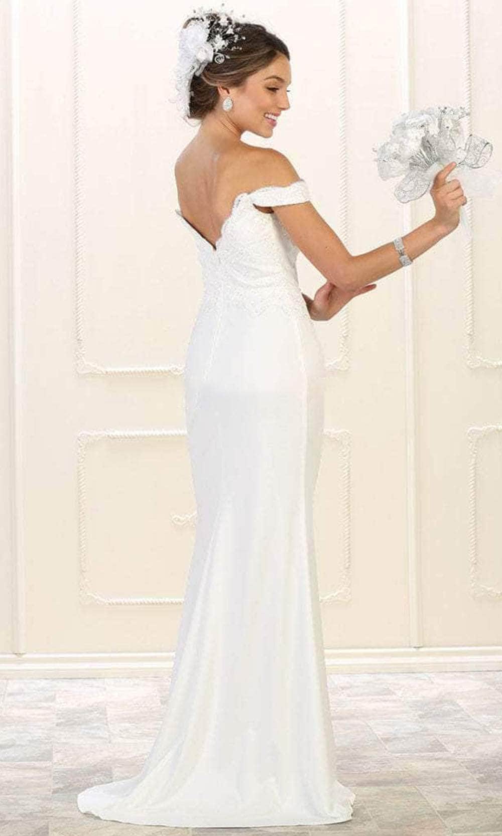 May Queen MQ1529 - Appliqued Trumpet Long Gown Prom Dresses