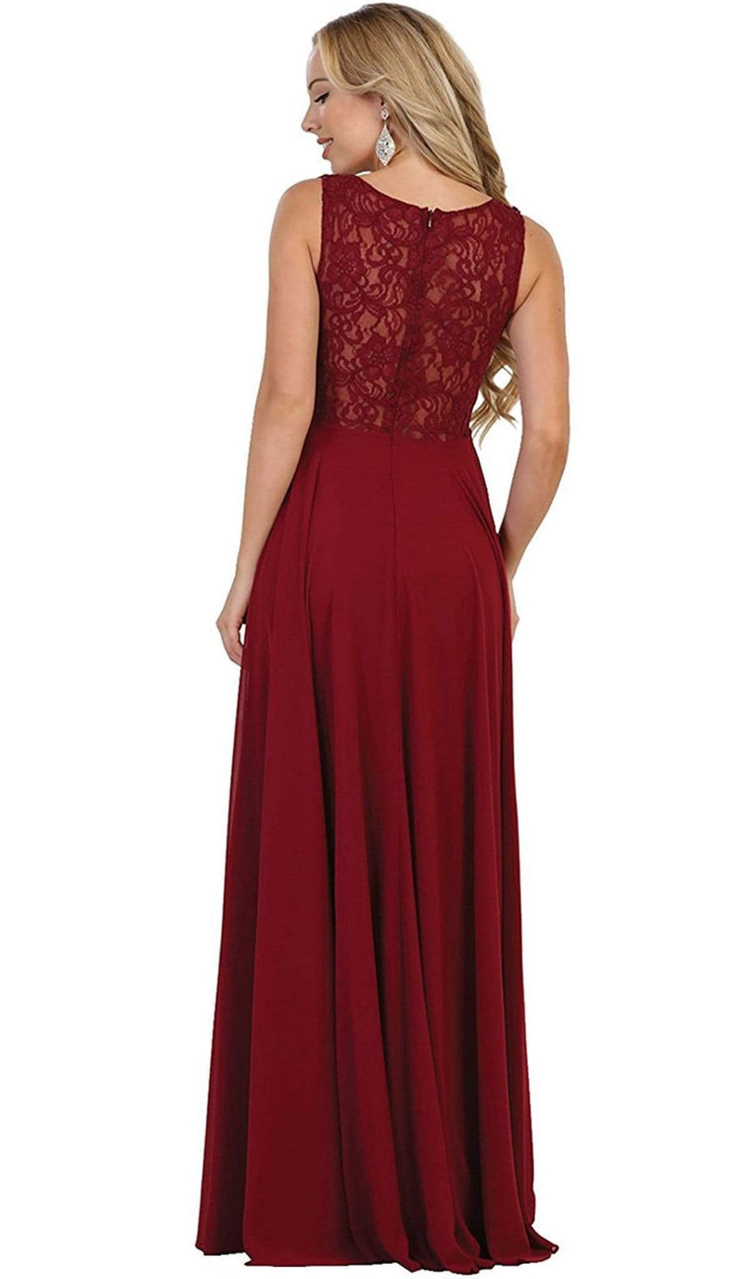 May Queen - MQ1539 Beaded Lace Scoop Prom Dress Bridesmaid Dresses