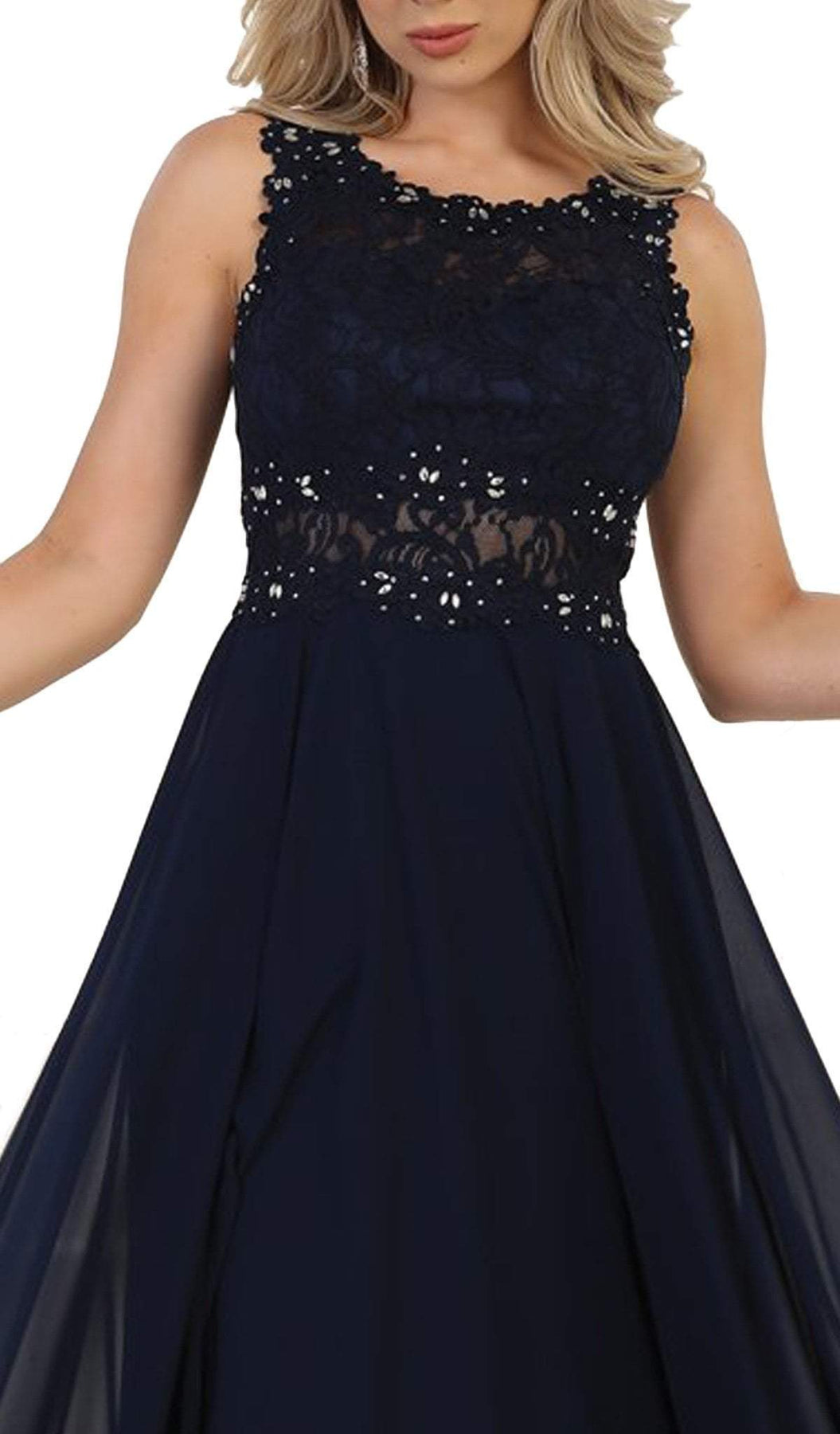 May Queen - MQ1539 Beaded Lace Scoop Prom Dress Bridesmaid Dresses
