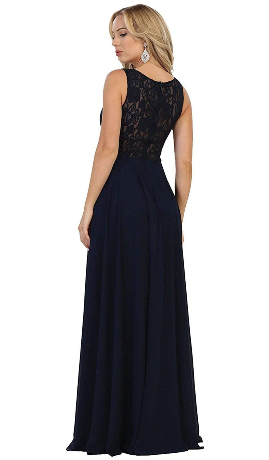 May Queen - MQ1539 Beaded Lace Scoop Prom Dress Bridesmaid Dresses