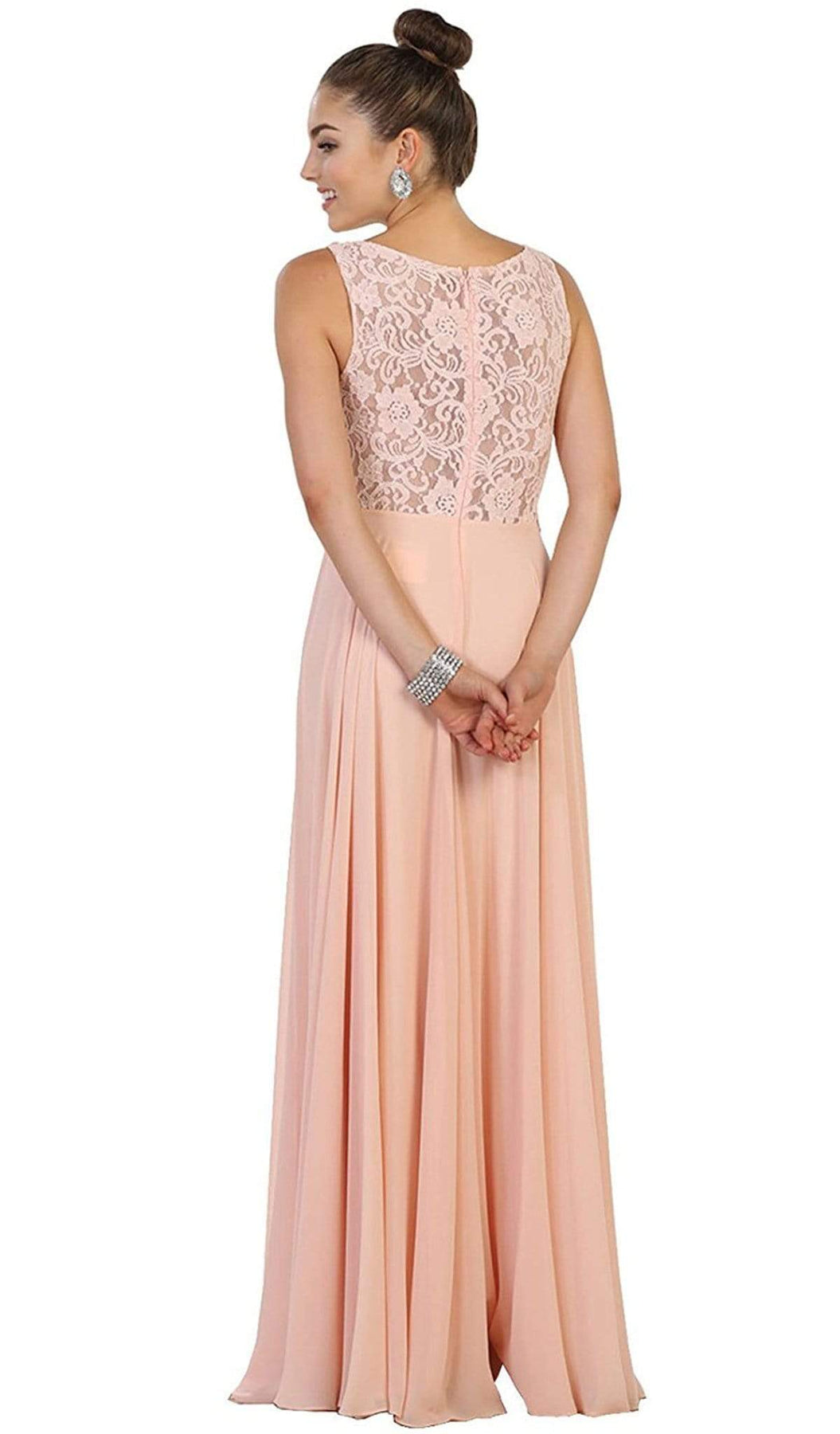 May Queen - MQ1539 Beaded Lace Scoop Prom Dress Bridesmaid Dresses