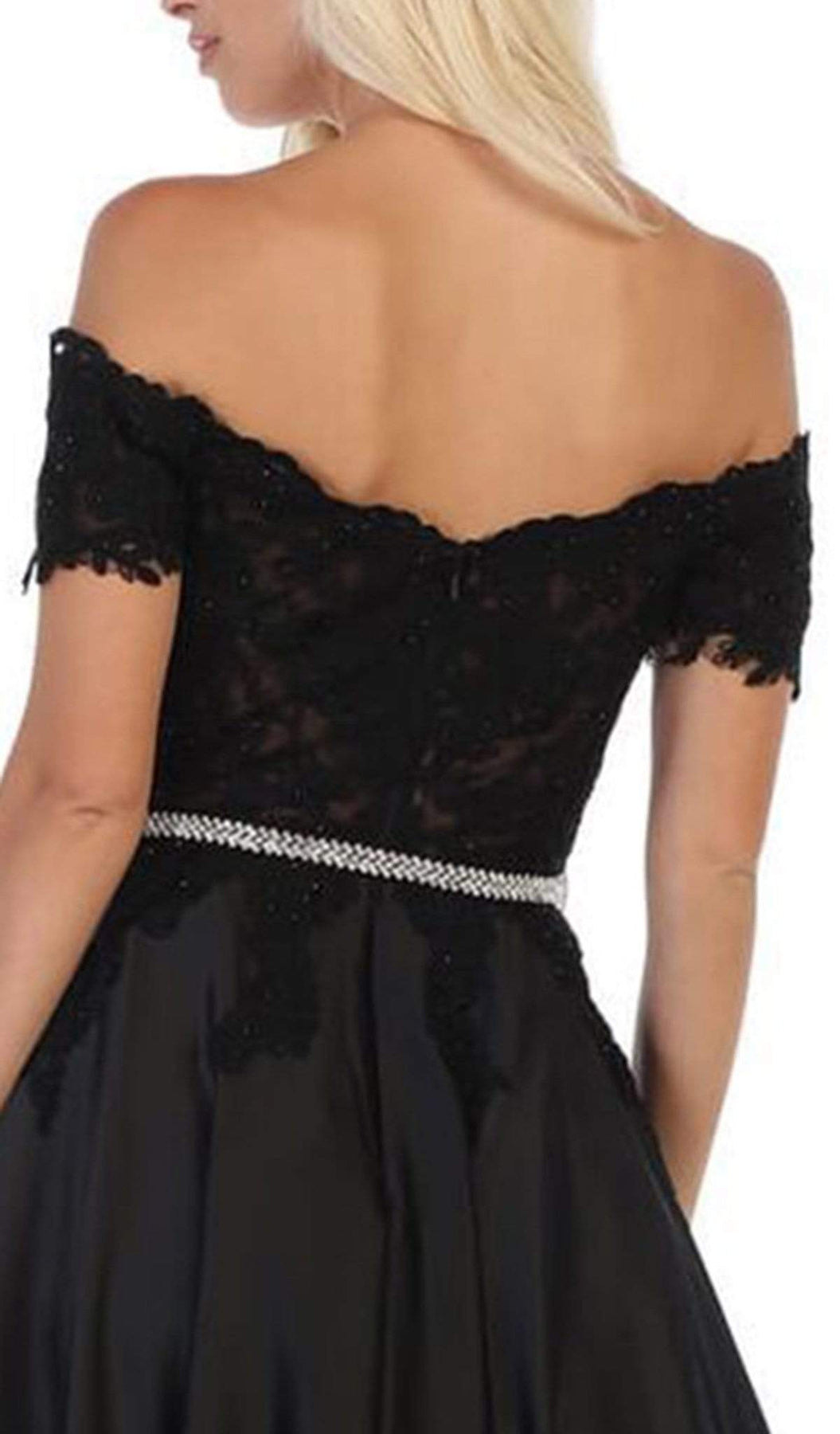 May Queen - MQ1639 Lace Off-Shoulder A-Line Dress Bridesmaid Dresses