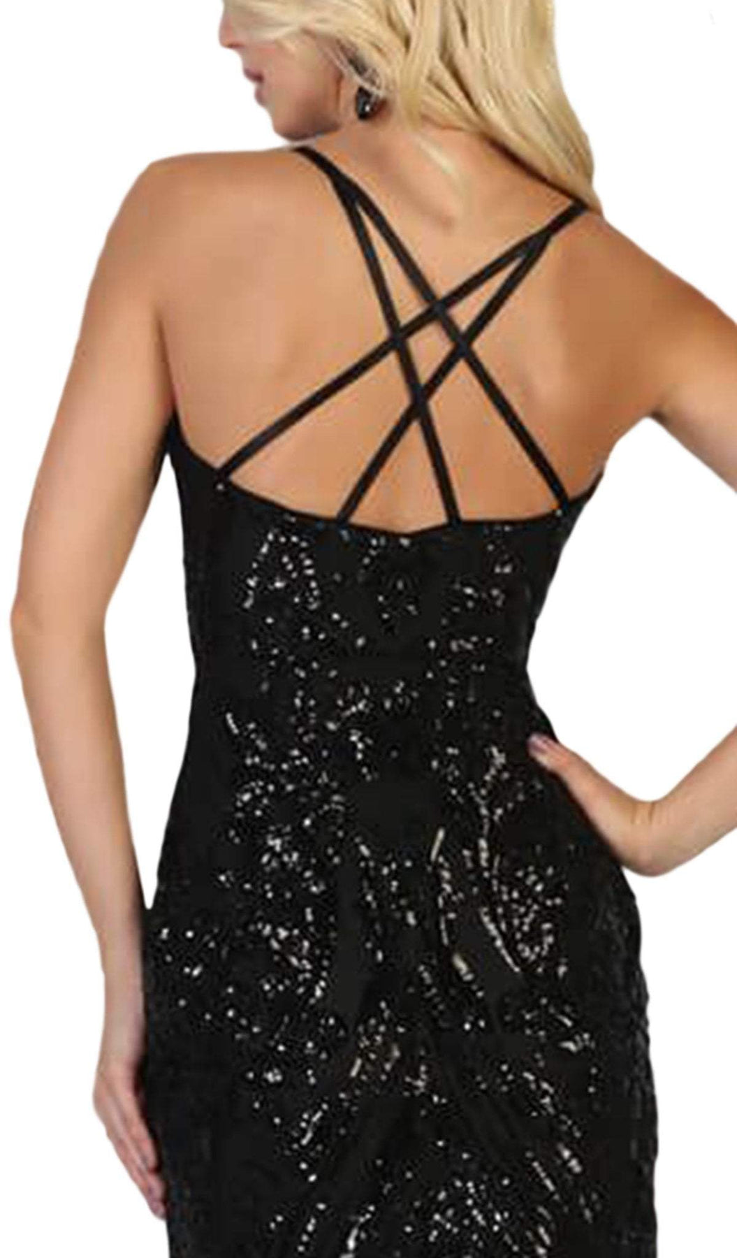 May Queen - MQ1648 Embellished V-neck Trumpet Dress Special Occasion Dress