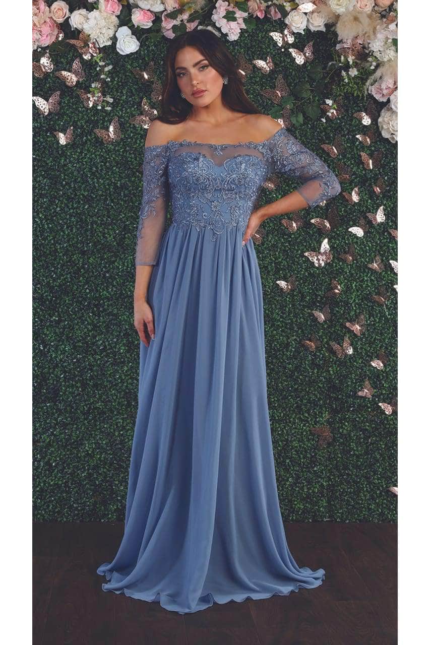 May Queen MQ1853 - Laced Off-Shoulder Dress Special Occasion Dress