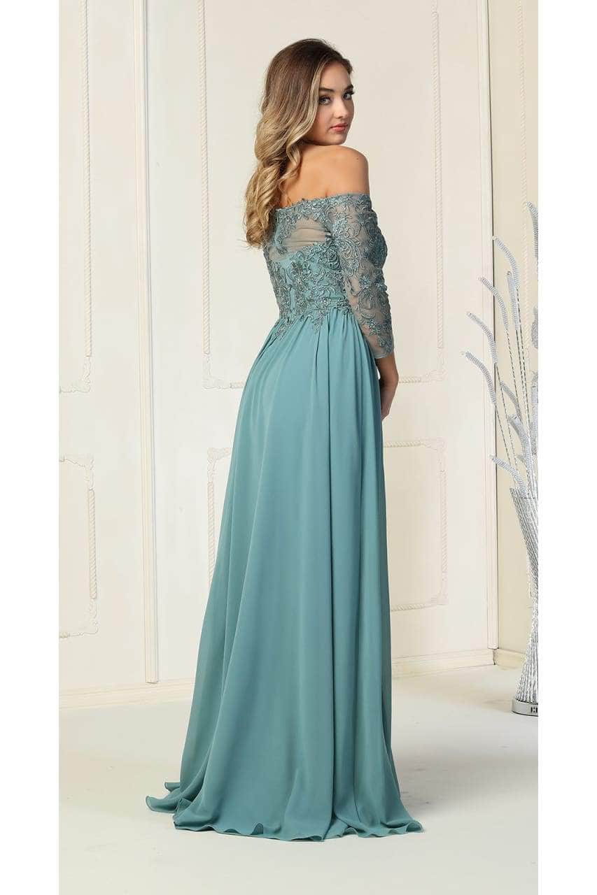 May Queen MQ1853 - Laced Off-Shoulder Dress Special Occasion Dress