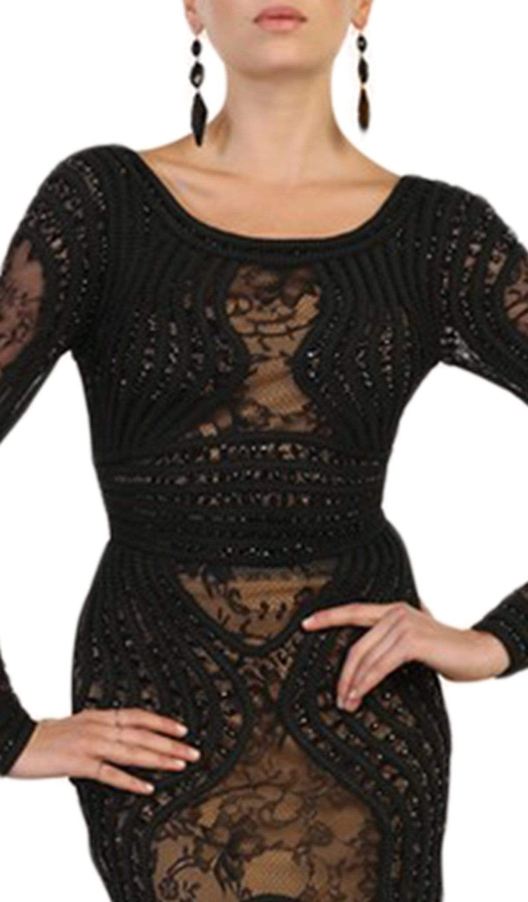 May Queen - RQ7515 Lace Embellished Bateau Mermaid Gown Special Occasion Dress