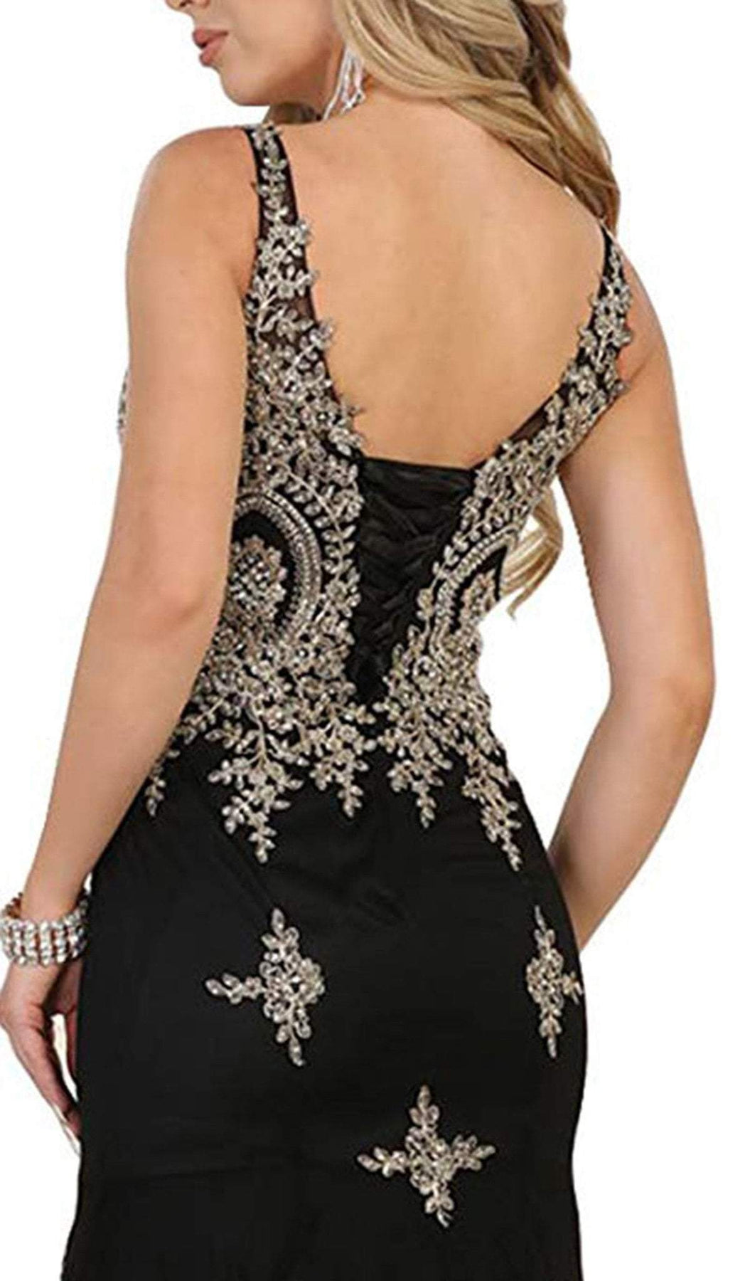 May Queen - RQ7546 Gilded Illusion Scoop Trumpet Dress Special Occasion Dress