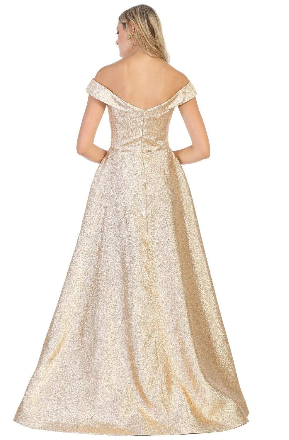 May Queen - RQ7793 Off-Shoulder Neck Ballgown Ball Gowns