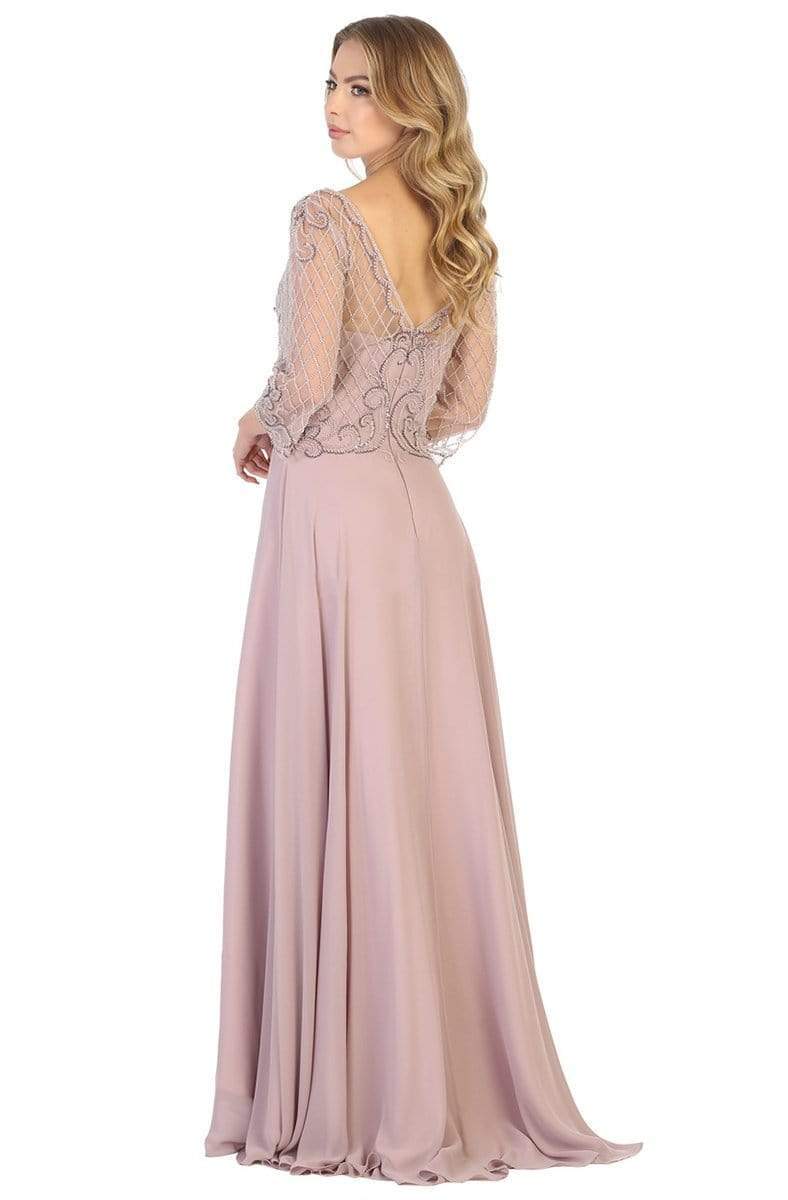 May Queen - RQ7821 Embellished Bateau A-line Dress Mother of the Bride Dresses