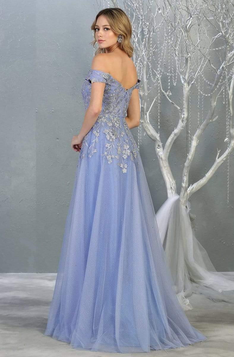 May Queen - RQ7850 Floral Appliqued A-Line Dress Prom Dresses