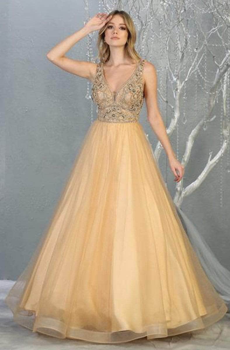 May Queen RQ7860 - Sleeveless Embellished Prom Dress ADASA May Queen RQ7860 - Sleeveless Embellished Prom Dress ADASA