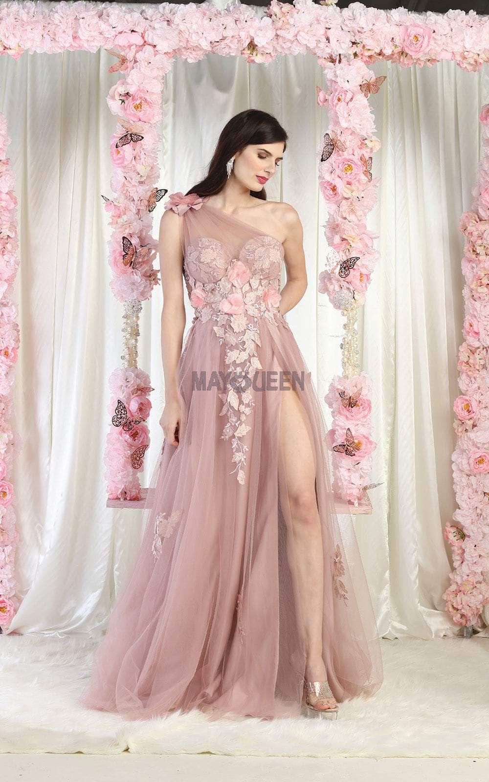 May Queen RQ7975 - Tulle Enchanting Asymmetrical Dress Special Occasion Dress
