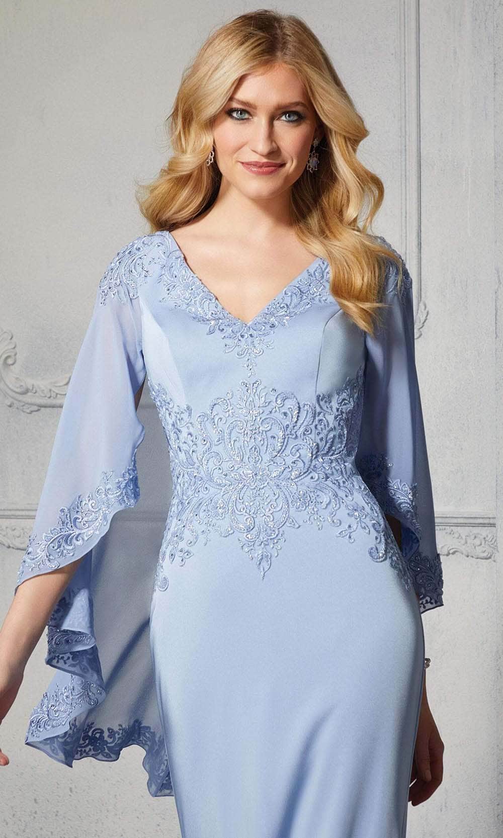 MGNY By Mori Lee 72401 - Embroidered V-Neck Evening Dress Evening Dresses