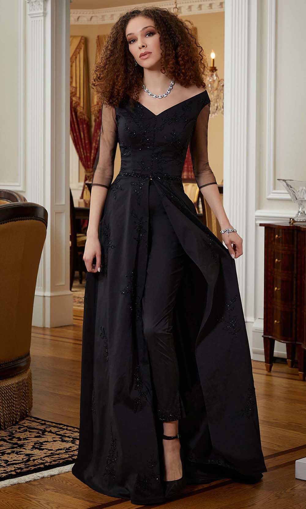 MGNY By Mori Lee 72810 - Long Two-Piece Beaded Embroidery On Silky Taffeta Top With Slim Pants Jumpsuit/A-Line Dress - Two-Piece Set, Off Shoulder, MGNY By Mori Lee 72810 - Long Two-Piece Beaded Embroidery On Silky Taffeta Top With Slim Pants Jumpsuit/A-Line Dress - Two-Piece Set, Off Shoulder,