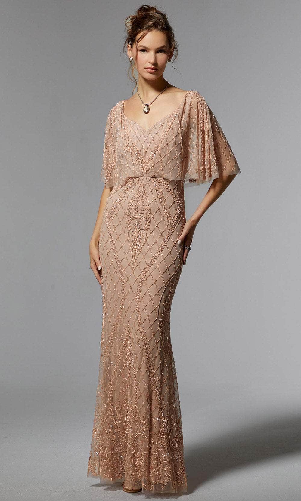Beaded Gown Blouson Evening Dress Adrianna Papell Platinum Evening 40338 Beaded Gown Blouson Evening Dress Adrianna Papell Platinum Evening 40338