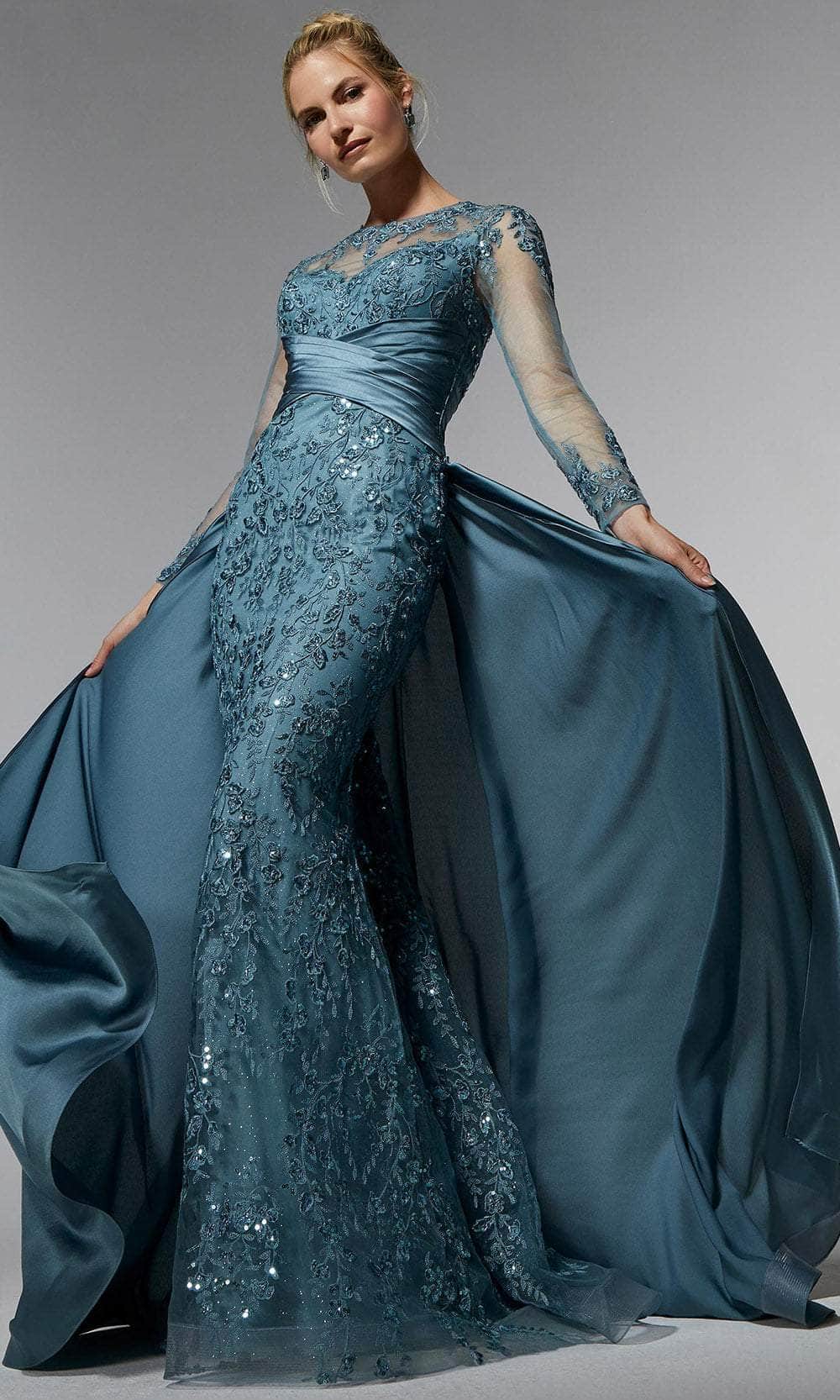 mgny dresses MGNY By Mori Lee 72937 - Long Net Mermaid Dress