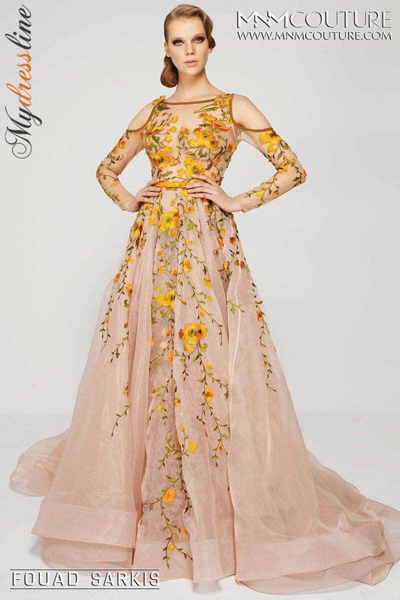 Mnm Couture 2401 - Cold Shoulder Embroidered Gown Special Occasion Dress 6
