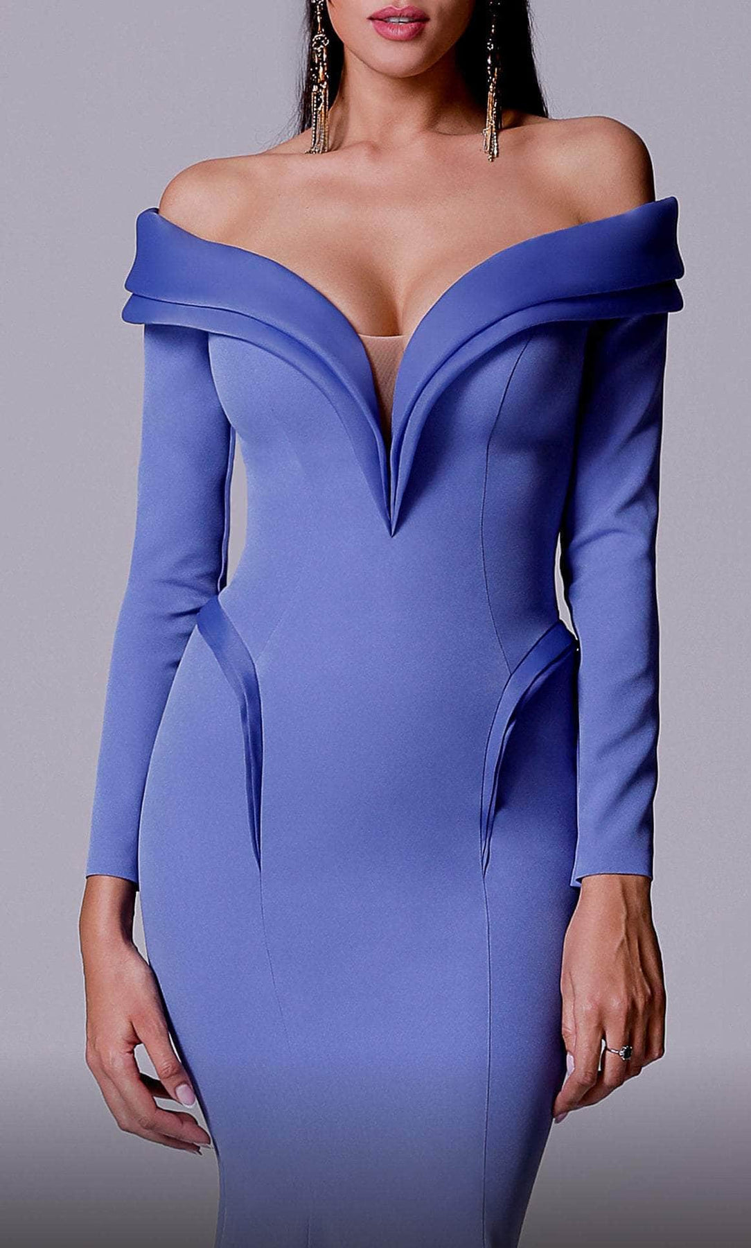 MNM Couture 2711 - Side Peplum Formal Dress Evening Dresses