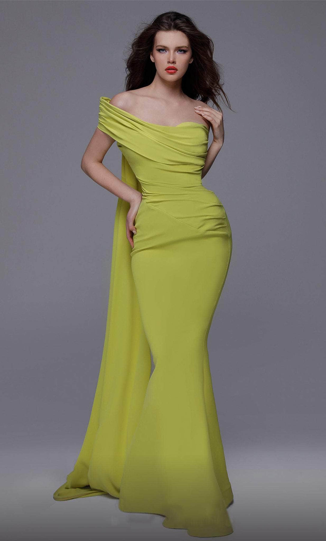 MNM Couture 2718 - Ruched One Shoulder Evening Gown Evening Dresses