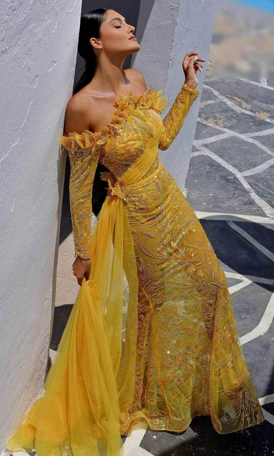 MNM COUTURE K4006 - Beaded Illusion Mermaid Evening Gown Special Occasion Dress