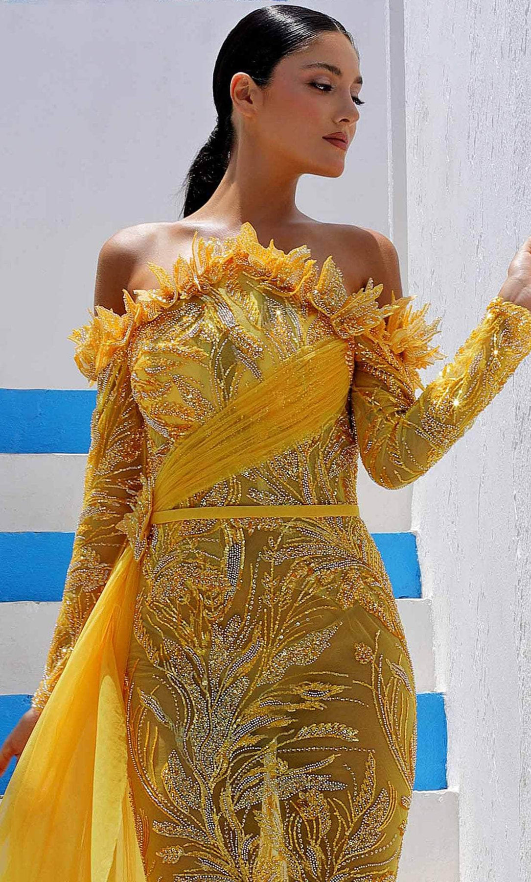 MNM COUTURE K4006 - Beaded Illusion Mermaid Evening Gown Special Occasion Dress