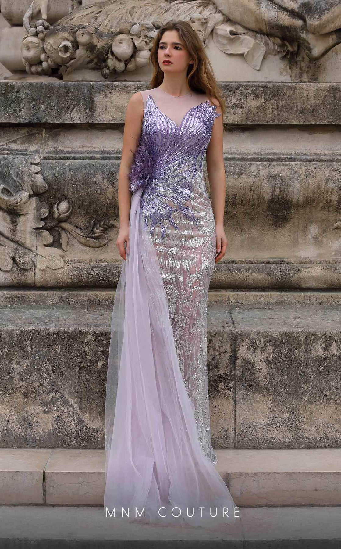 MNM COUTURE K4056 - High Slit Gown
