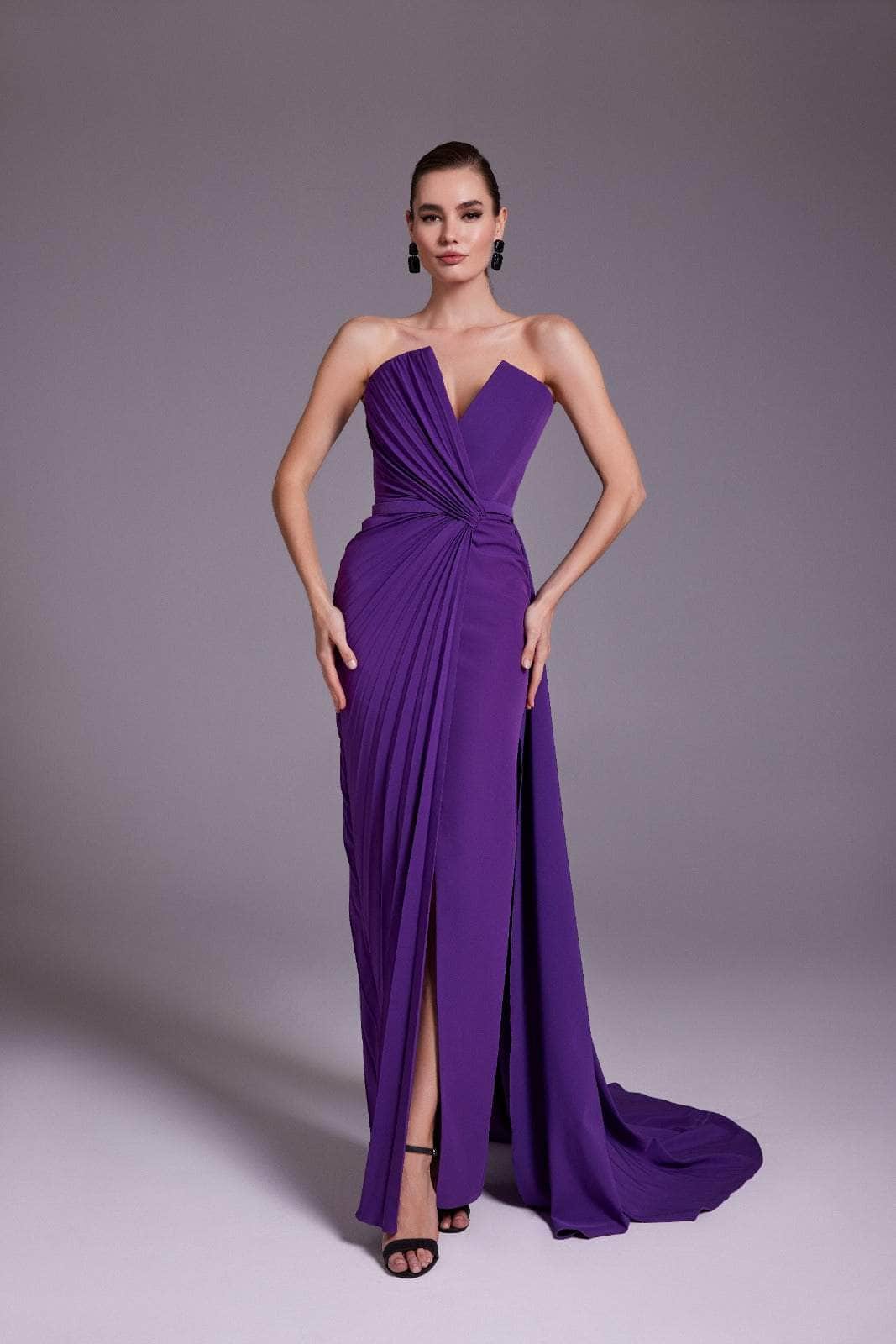 Crepe Dress Center Slit Dress Fitted Crepe Of Shoulder Slit Gown By Studio 17 12907 18 Crepe Dress Center Slit Dress Fitted Crepe Of Shoulder Slit Gown By Studio 17 12907 18
