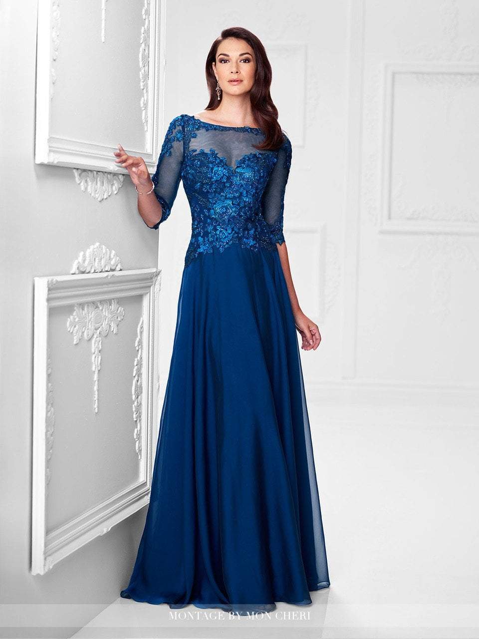 Mon Cheri 117901W A-Line Gown - 1 pc Blush in Size 16W Available CCSALE 24W / Navy