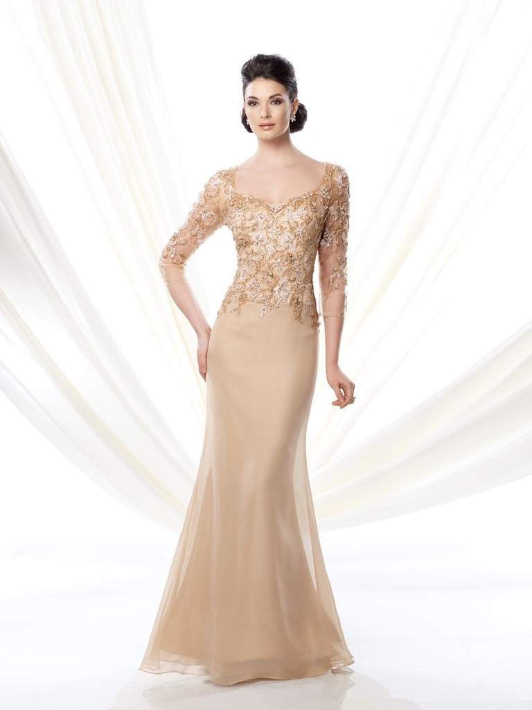 Mon Cheri Ivonne D 214D59 Lace Applique Quarter Sleeve Gown CCSALE 6 / Royal Blue