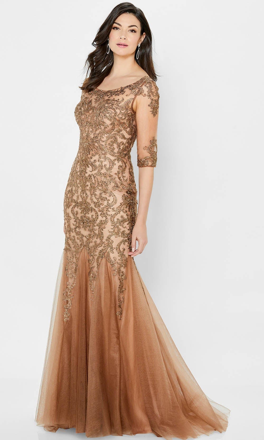 Montage by Mon Cheri 122901 - Quarter Sleeve Lace Formal Gown ADASA Montage by Mon Cheri 122901 - Quarter Sleeve Lace Formal Gown ADASA