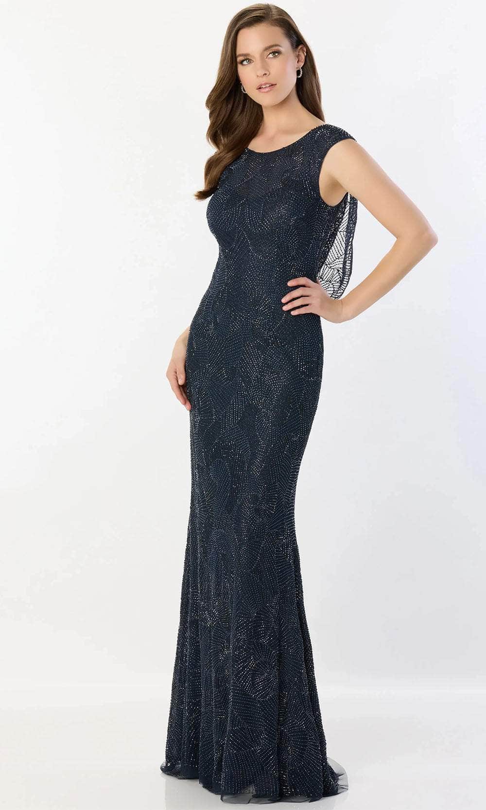 Montage by Mon Cheri M2236 - Open Back Sleeveless Gown Prom Dresses XS / Navy Blue
