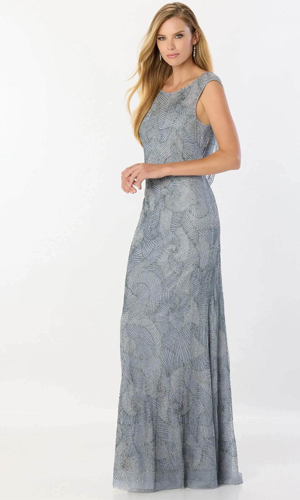 Montage by Mon Cheri M2236 - Open Back Sleeveless Gown Prom Dresses XS / Wedgwood