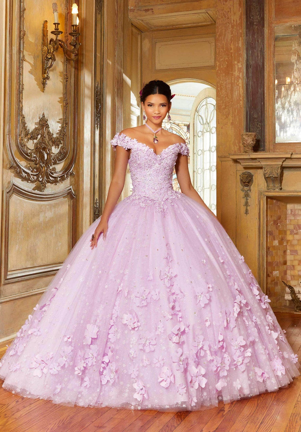 Mori Lee 34063 - 3D Florals Quinceanera Ballgown Special Occasion Dress