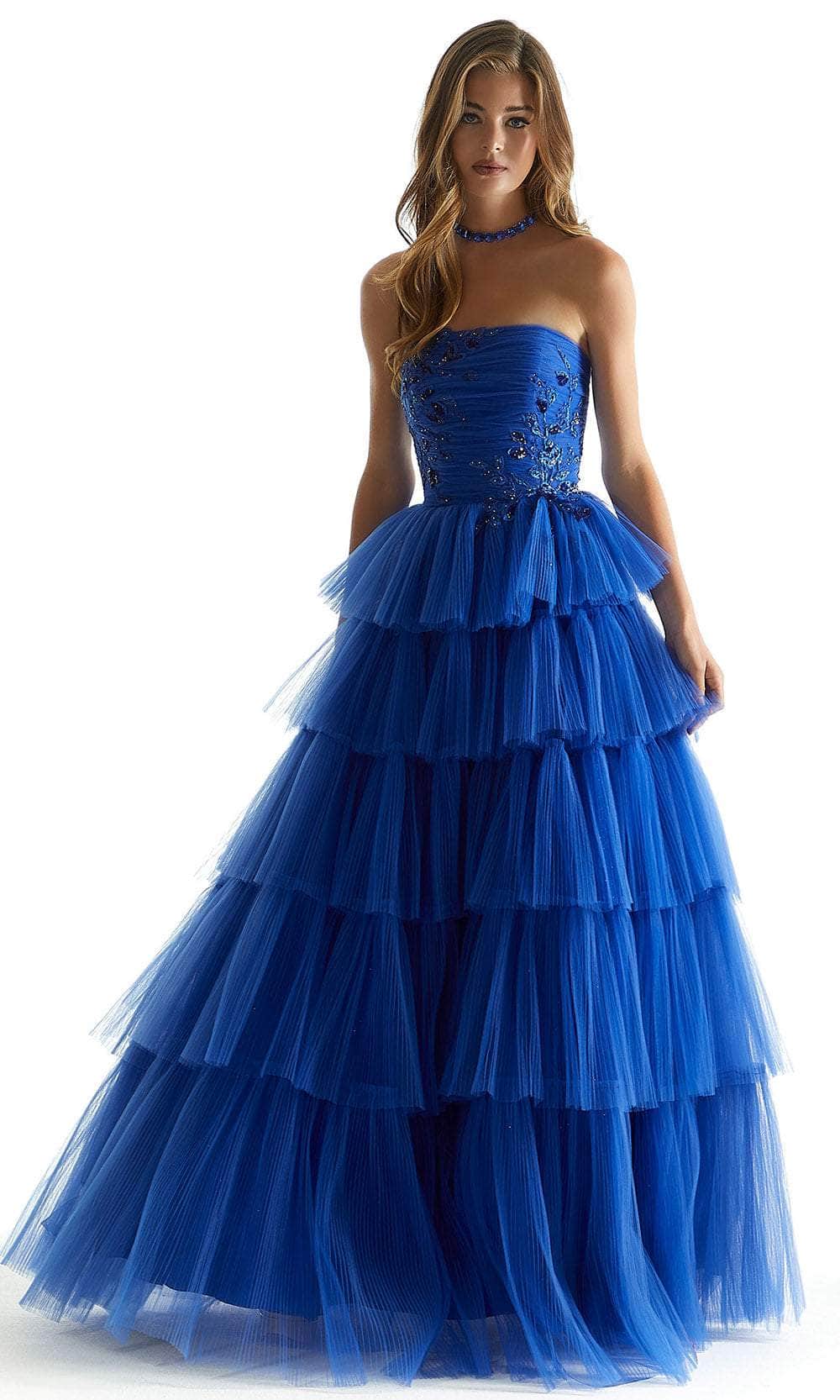 Mori Lee 49042 - Tiered Pleated Prom Dress Prom Dress 00 /  Royal