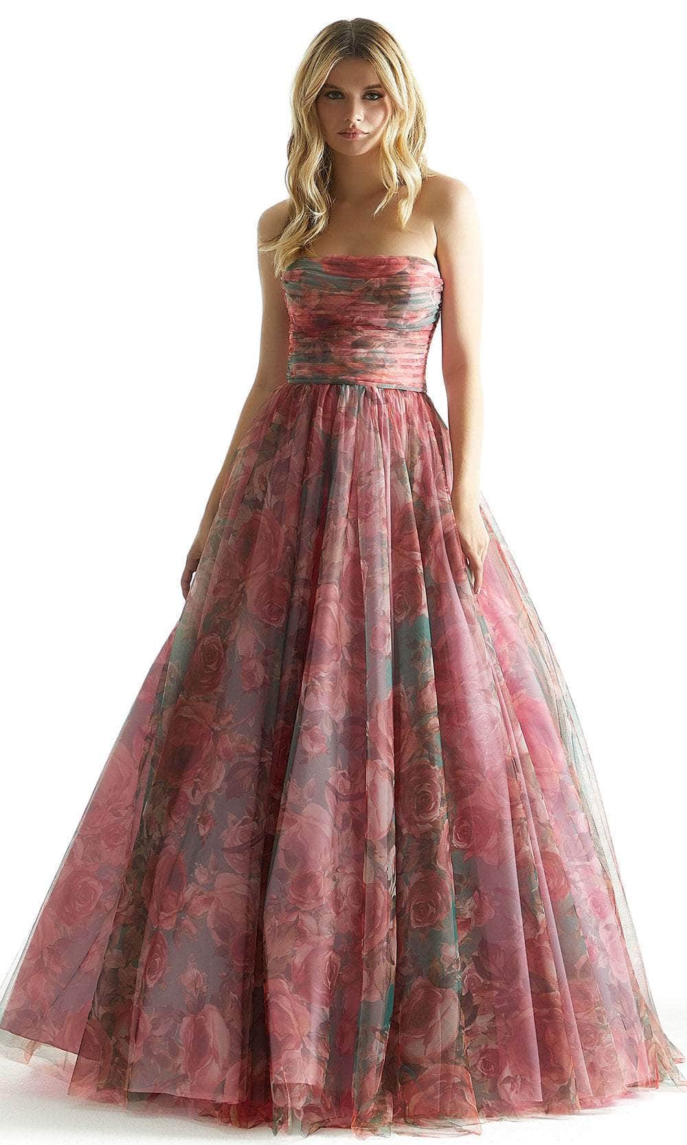 Mori Lee 49057 - Ruffled Off-Shoulder Prom Dress Prom Dress 00 /  Bubble / Multi
