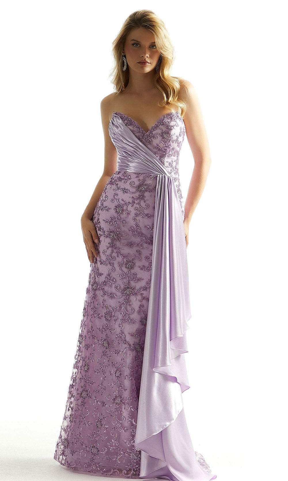 knee length dresses for ladies ASHLEYlauren 4924 – Lace Sweetheart Corset Mini Dress with Beading