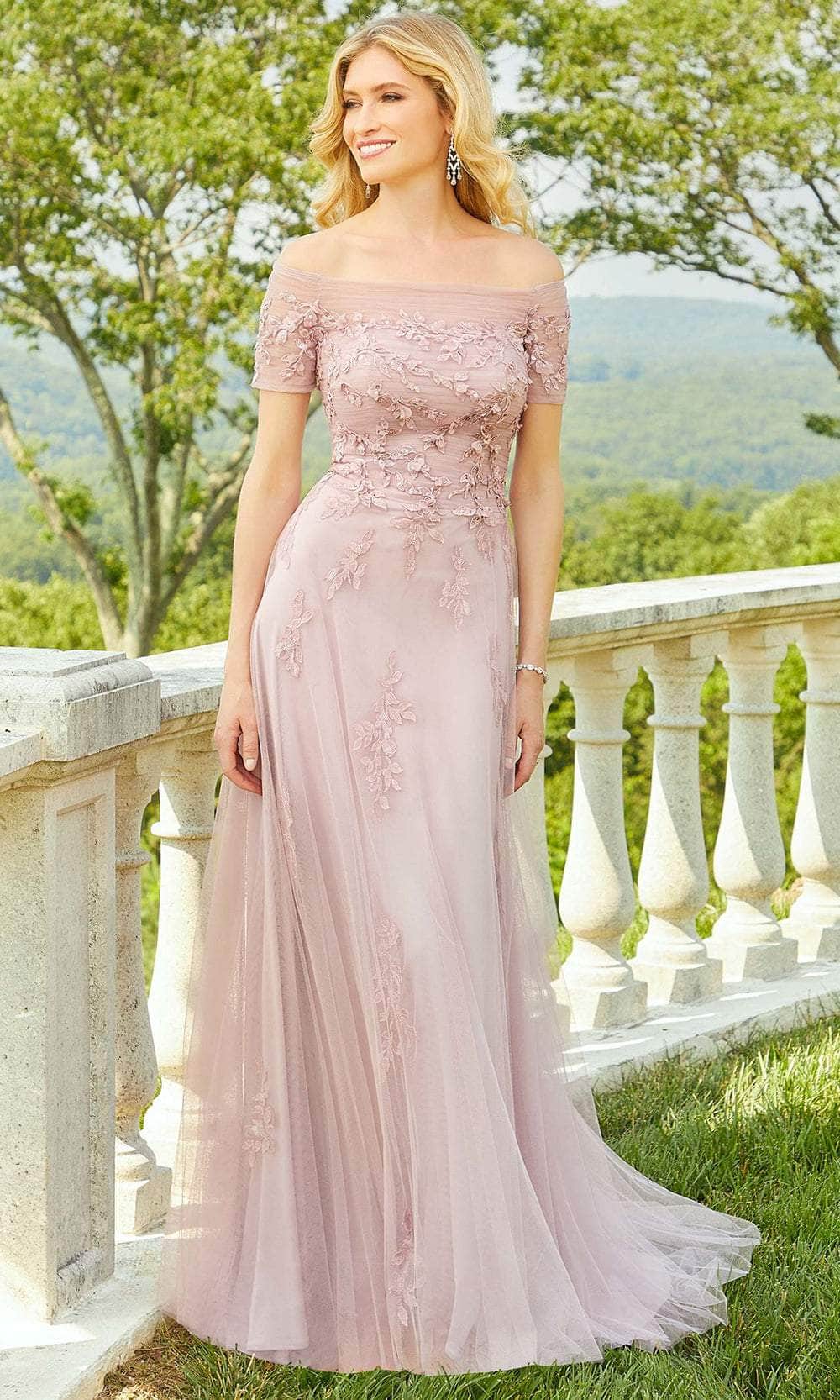 mori lee off the shoulder bridesmaid dress MGNY by Mori Lee 73031