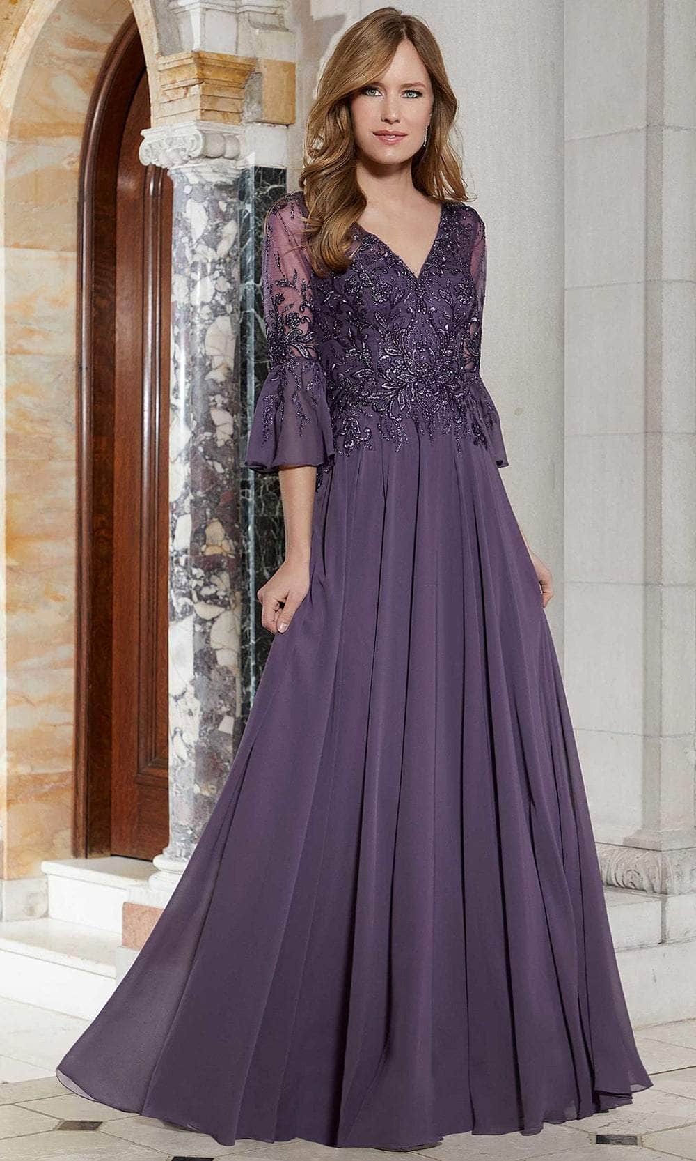 white christmas dresses Modest Blue Chiffon Full Length Formal Prom Evening Dress Size 10 / Blue main image 1